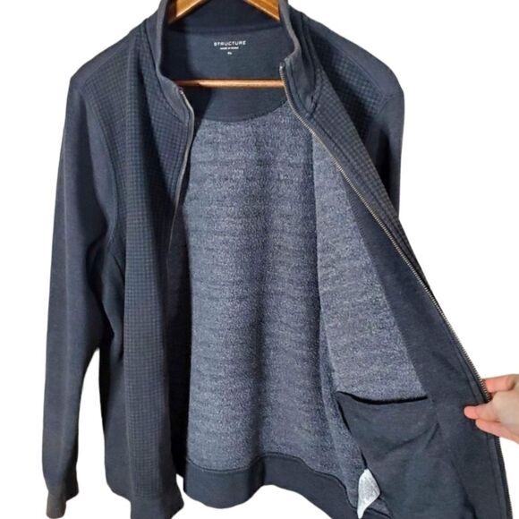 Structure Mens Waffleknit Gray Sweater Size XL - Picture 2 of 6